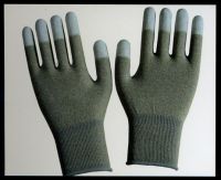 ESD glove (carbon and copper) with PU finger tip