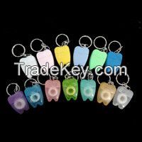 15m tooth shape dental floss with keychain