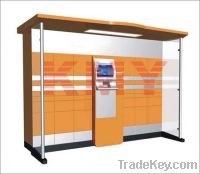 Postal kiosk with compartments