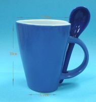 heart shape mug with spoon
