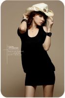 Sell Bare Shoulder Round-neck Dress--black