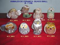 Sell miniature owls handmade in ceramic enameled