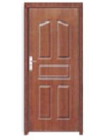 Sell residential PVC coated door, wooden edge PVC coated panel door