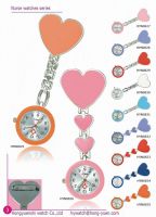 Sell heart-shaped clasp round case nurse watches