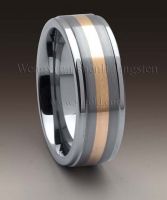 Sell tungsten ring with gold inlaid