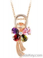 Sell Zircon Pendent Fashion Women Small Flower Necklace