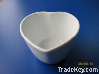 Heart Shape Ceramic Small Dish White Color