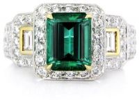 18K White Gold Ring With Diamond & Gemstone