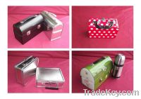 Sell tin lunch box, handle tin, tool box, tea tin, tin sign, game box
