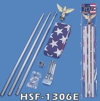 Sell - 3 Pieces 6 FT Steel Flagpole Kit.