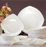 Super Jingdezhen porcelain, square saucer dinnerware sets, 56 pieces