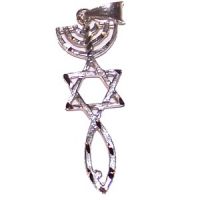Messianic Seal - Style XI - Sterling Silver (3 cm) with Silver Chain