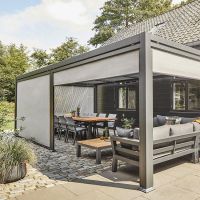 Modern Motorized Opening Roof Waterproof Aluminum  Garden Pergola