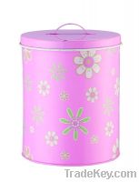 Galvanized Zinc Canister With Decal