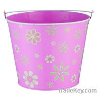 Galvanized Bucket With Decal