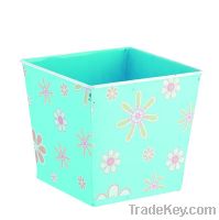 Galvanized  Planter With Decal