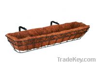 L30" Rectangle Window Basket With Coco Liner