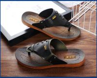 Hot Sale Sandals Men Shoes Summer Slippers Men PU Leather Sandals Black Beach Slippers Sandalias Hombre Chausson Homme PINSV