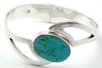 BRACELET WITH TURQUOISE QUITMAN OVAL