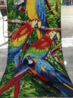 Parrot print beach towel