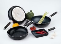 marble cookware set with egg pan & fry pan & wok pan