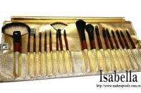 Sell 18pc professional cosmetic brush set into Gold  Croco Pouch