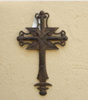 Sell wrought iron-metal cross qy7006