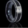 TITANIUM RING INLAID WITH ZIRCON