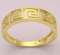 Sell 18k yellow gold plated GREEK KEY MEN'S RING size U1/2, 3.2g