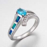 Sell OPAL BLUE TOPAZ 925 STERLING SILVER RING, SIZE N 1/2, 4.8g