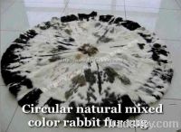 Sell Natural Mixed Color Rabbit Circular Fur Rugs