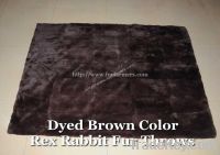 Sell Mahogany Color Rex Rabbit Fur Blankets
