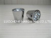 CUT CLEAR CRYSTAL KNOB ZINC BASE CHROME FINISH