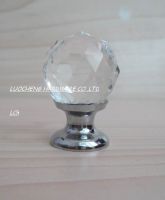 CLEAR 25MM CUT CRYSTAL KNOBS WITH BRASS BASE CHROME FINISH