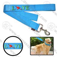 high quality embroided logo leashes/leads