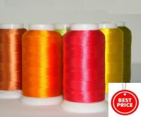 Dyed rayon-viscose embroidery thread