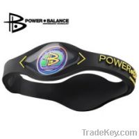 Power Balance Silicone Bracelet in Black/ Yellow