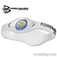 Power Balance Silicone Bracelet in White/ Black