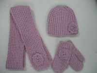 knit 3pcs set hat/scarf/glove