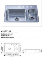 Sell Stainless Steel Topmount Double Sink KTD3322B