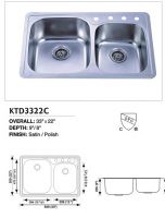 Sell Stainless Steel Topmount Double Sink KTD3322C