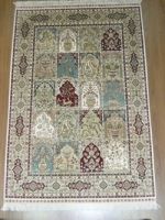hand knotted pure silk carpets 260 line 4X6 size Qom garden design
