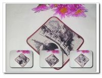 Gift and Craft Cotton Coaster with Old Pecking Pattern