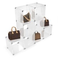 acrylic cube shelving unit handbag displays