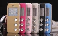 High quality flip cover with diamond for iphone 5