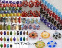 Sell lampwork glass bead and millefiori floral glass beads