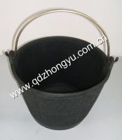 recycled rubber container 8.5L, flexible rubber bucket, black bucket