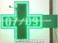 LED Pharmacy Cross 100x100cm Pure green for Outdoor with CE