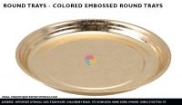 Stainless Steel Colored Embossed Extra Wide Round Trays