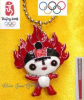 2008 Olympic souvenir Fuwa Neck Clock sport keepsake